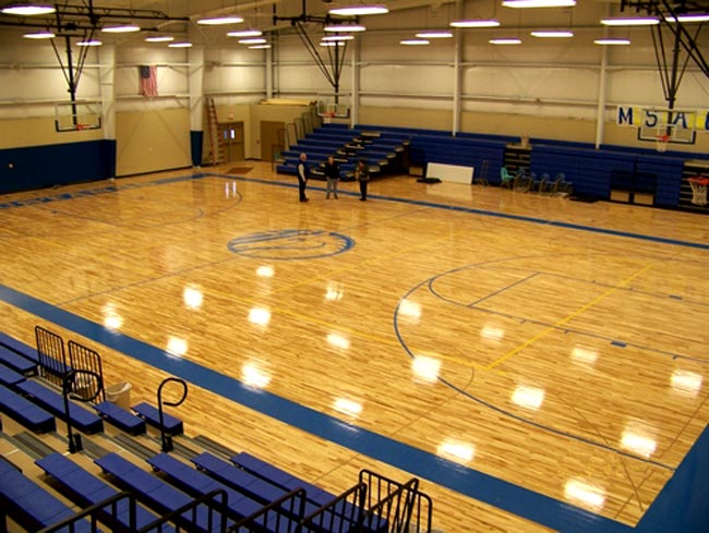 basketball court floor. hardwood asketball court